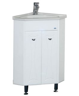 Напольная тумба под раковину Misty Лотос угловая 40см белый